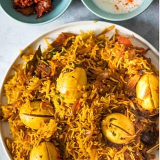 Egg Ghee Roast Biryani